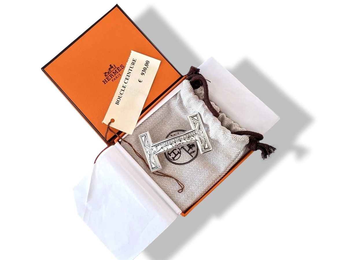 Hermes [18] AG Sterling Silver 925 TOUAREG H Belt Buckle H 32 mm, BNIB! - poupishop