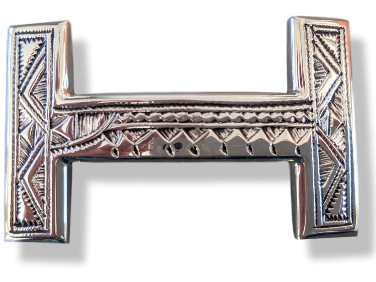 Hermes [18] AG Sterling Silver 925 TOUAREG H Belt Buckle H 32 mm, BNIB! - poupishop