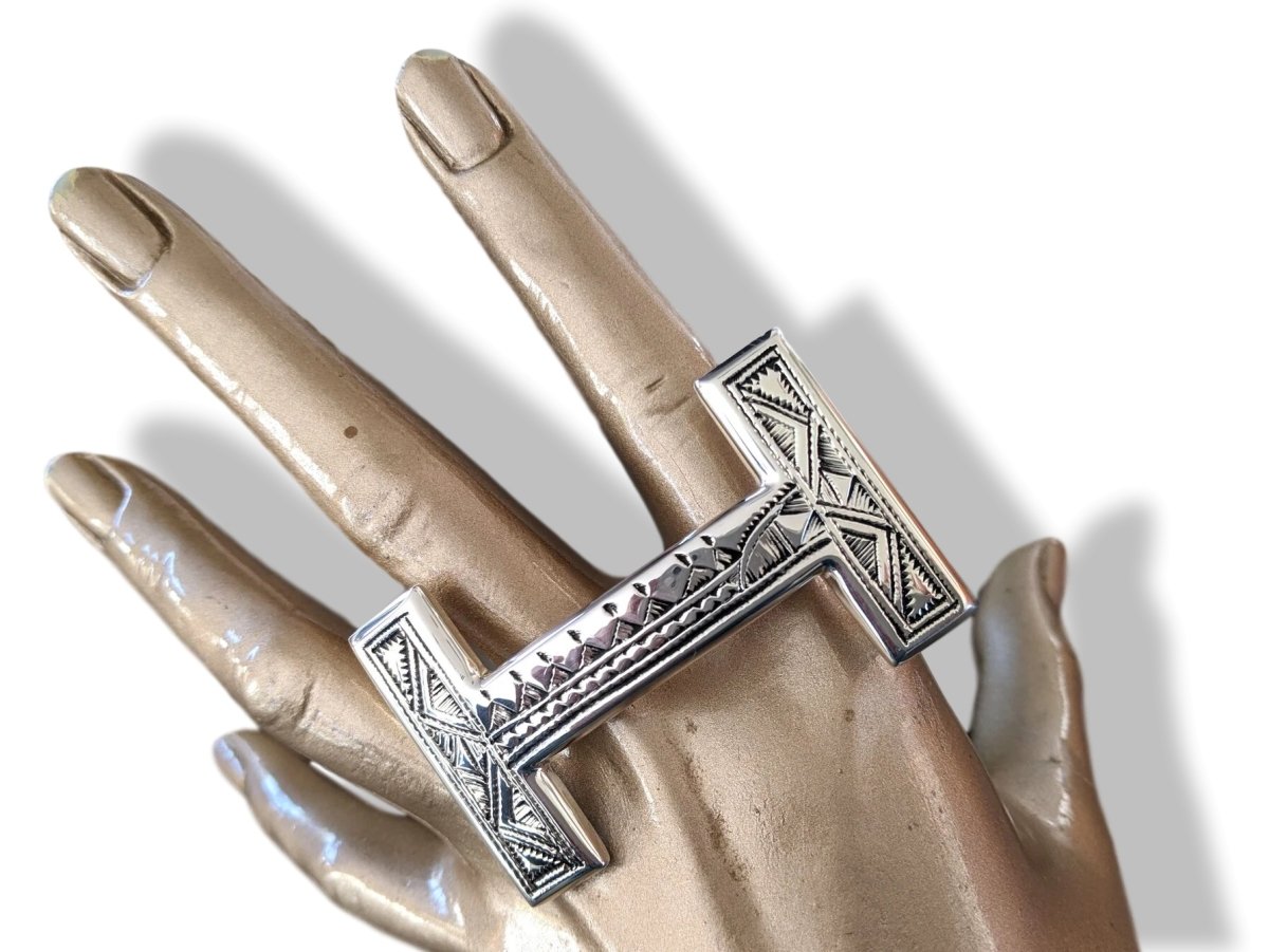 Hermes [18] AG Sterling Silver 925 TOUAREG H Belt Buckle H 32 mm, BNIB! - poupishop