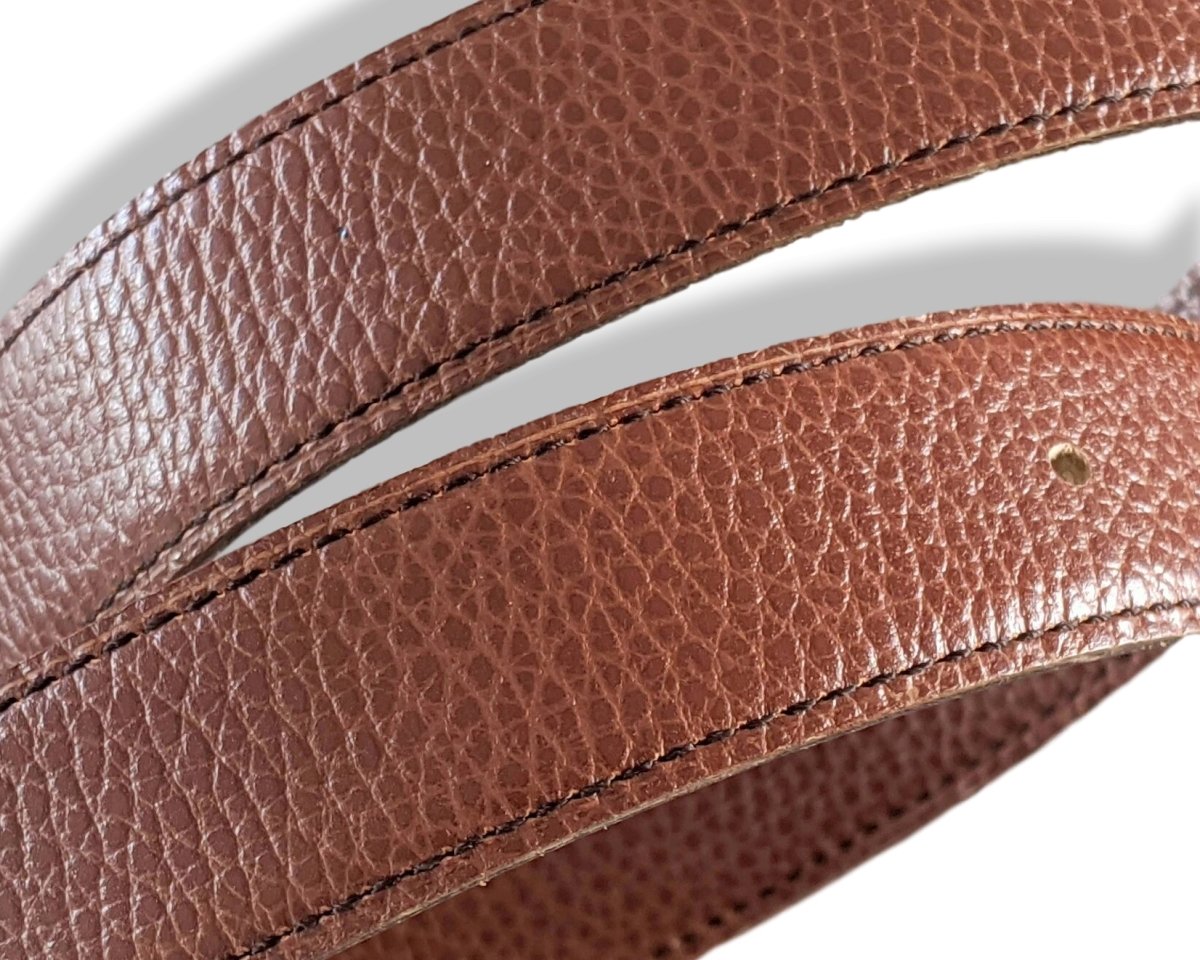 Hermes [181] 1996 Brown Reversible Vache Liegee Leather Strap Belt 32 mm, Box! - poupishop