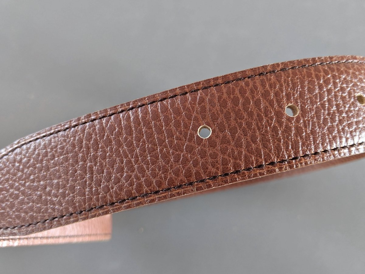 Hermes [181] 1996 Brown Reversible Vache Liegee Leather Strap Belt 32 mm, Box! - poupishop