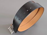 Hermes [186] Noir Calfskin Box Leather PRINCETON Complete Belt 38 MM, BNIB! - poupishop