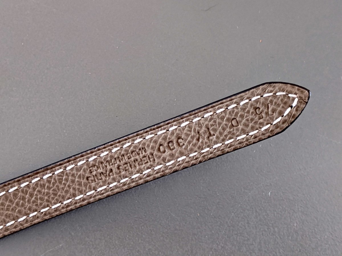 Hermes [188] Noir/Etoupe Swift/Epsom AG Argent FOCUS Complete Belt Reversible 13 MM Sz 075, BNIB! - poupishop