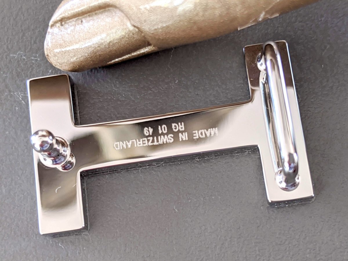 Hermes [188] Noir/Etoupe Swift/Epsom AG Argent FOCUS Complete Belt Reversible 13 MM Sz 075, BNIB! - poupishop