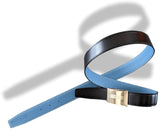 Hermes [19] Noir/Bleu Jean Reversible Box/Togo Leather Strap Belt 32 mm, NIB! - poupishop