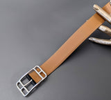 Hermes [190cm] Black/Naturel Veau Box Palladium CAPE COD REVERSIBLE Complete Belt 32 mm, BNIB! - poupishop