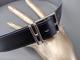 Hermes [193] Noir/Etain Box/Togo Palladium NATHAN REVERSIBLE Complete Belt 32 mm, BNIB! - poupishop