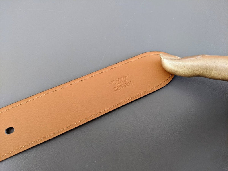 Hermes [194] 2014 Etoupe Veau Togo Mixte GENTLE Complete Belt 32 mm, BNIB! - poupishop