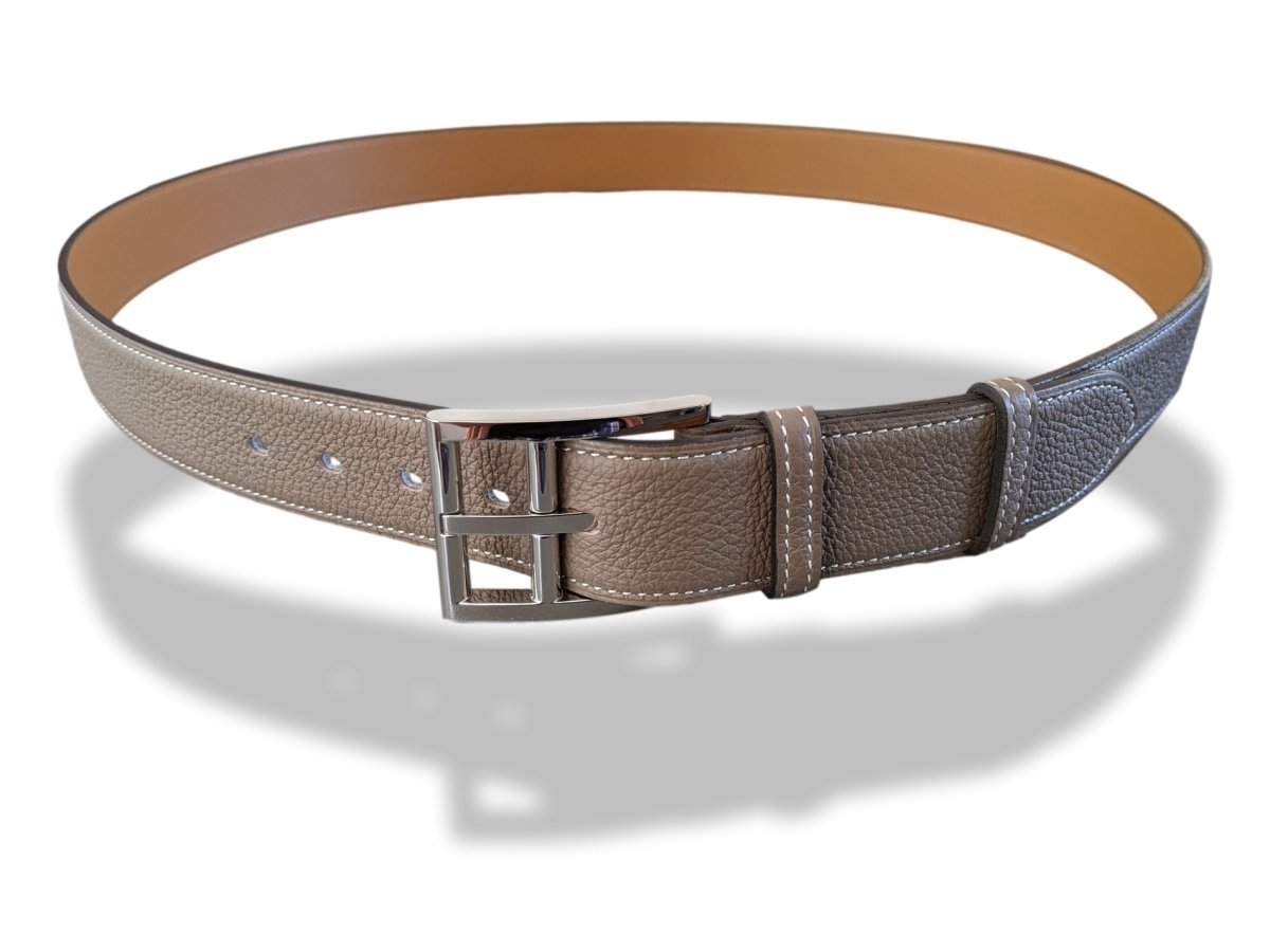 Hermes [194] 2014 Etoupe Veau Togo Mixte GENTLE Complete Belt 32 mm, BNIB! - poupishop