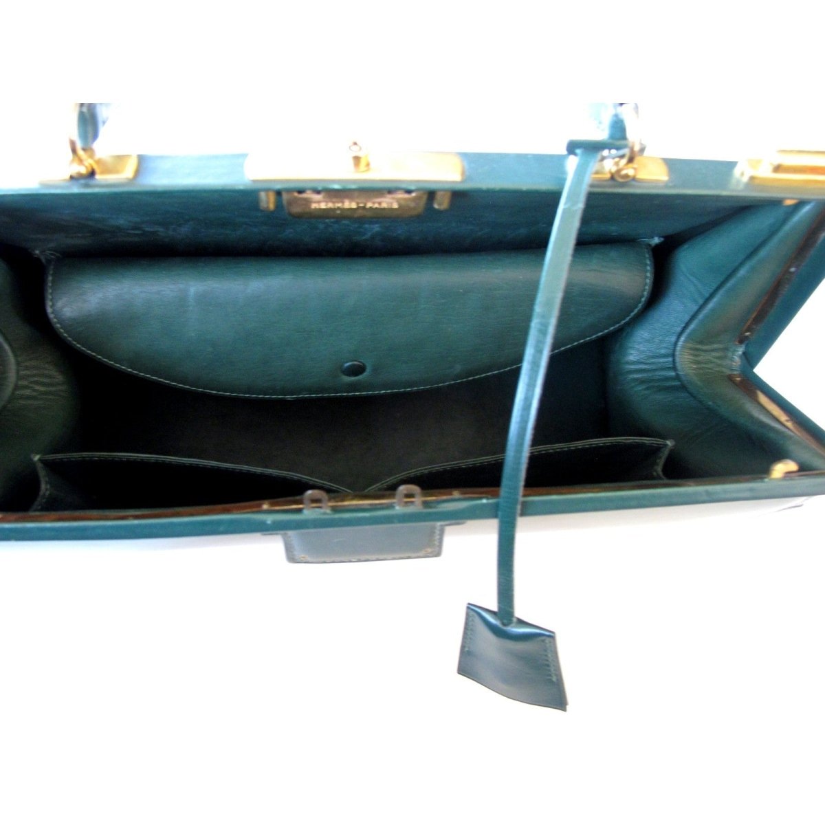 Hermes 1950s Green Box Leather 404 Retro Doctor Bag Handbag Mallette, Mint! - poupishop