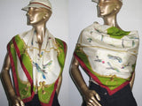 Hermes 1958 First Issue Voliere des Dames Jacquard silk Rare!