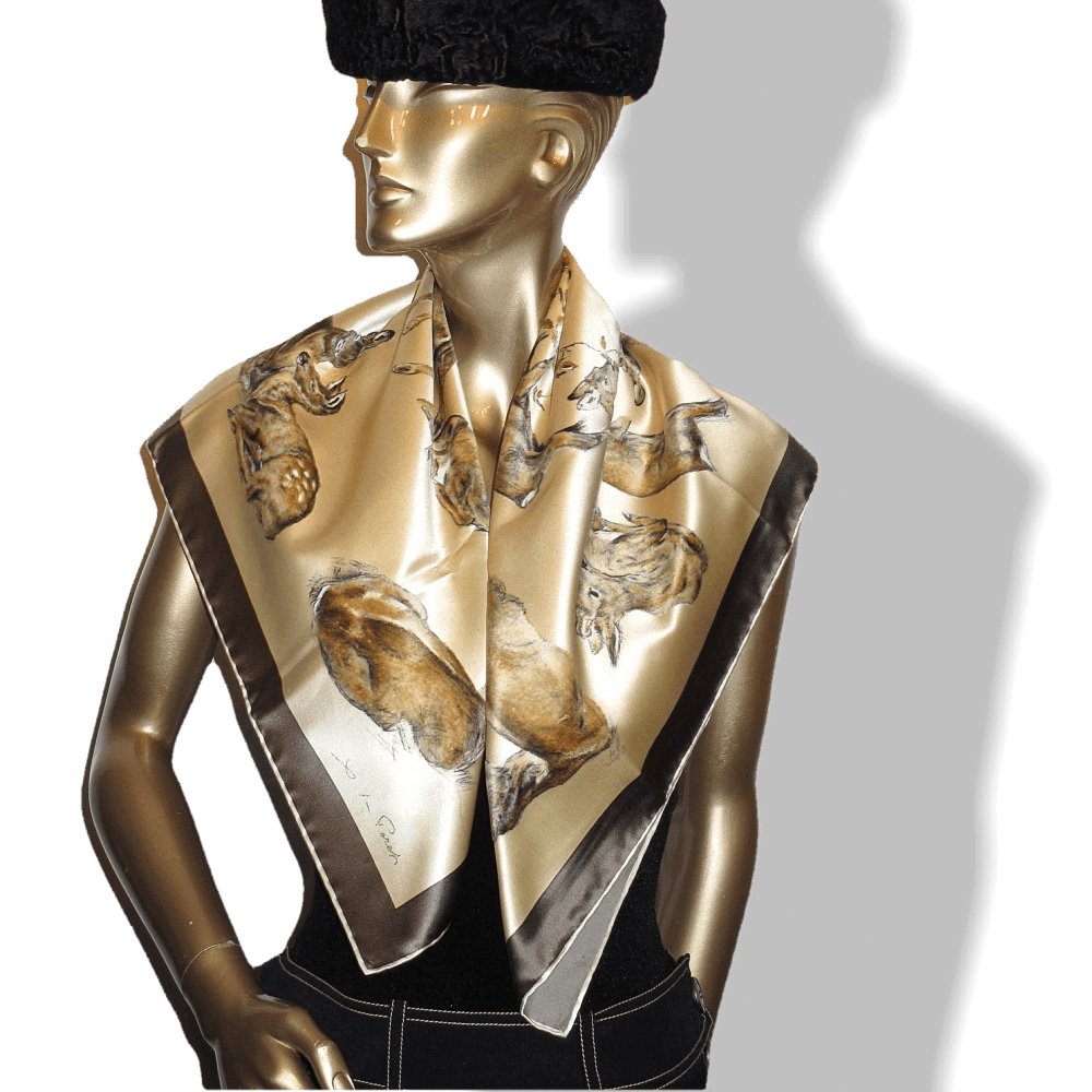 Hermes 1958 Les Biches by Xavier de Poret Soie Sabree