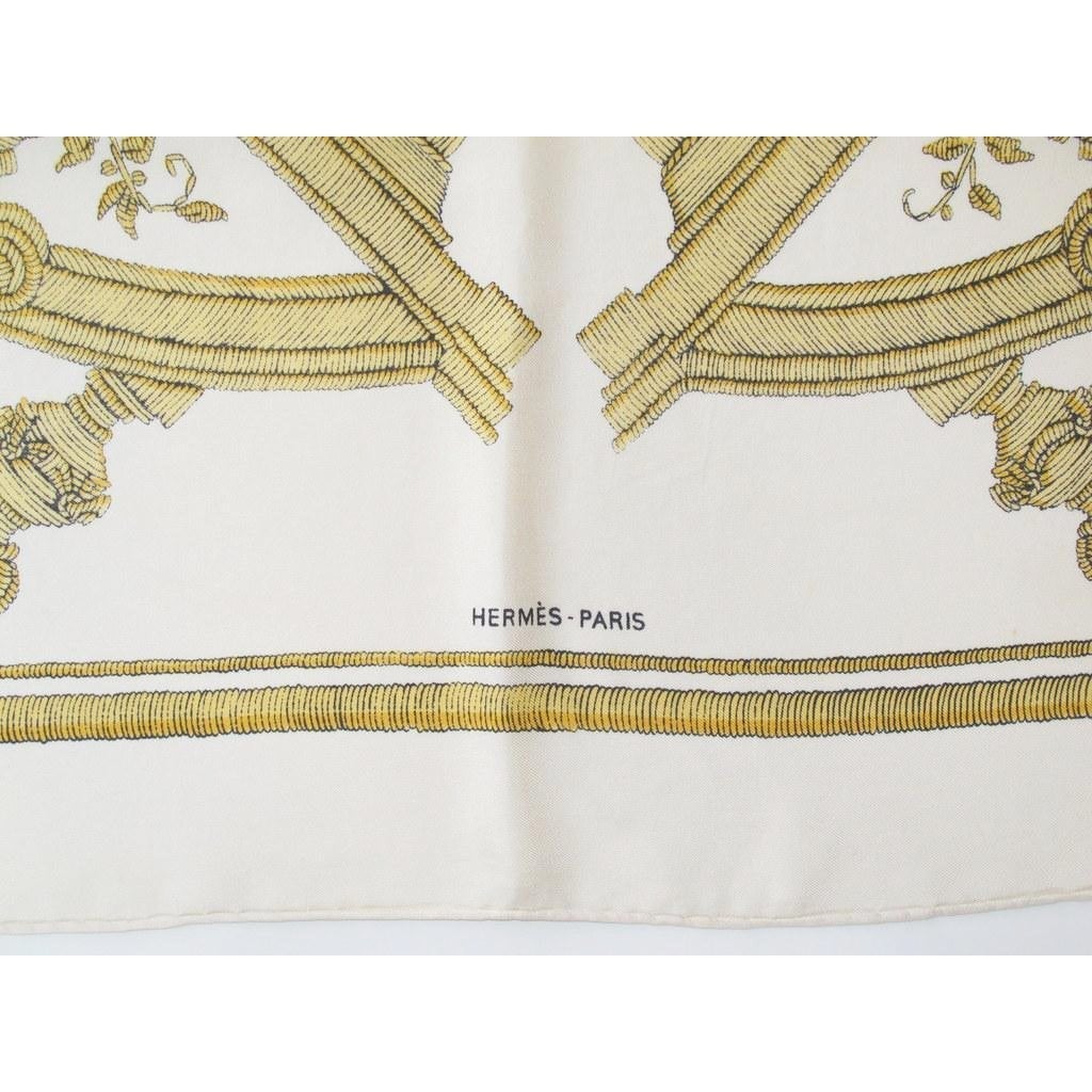 Hermes 1958 White Deo Juvante Monaco Twill 90, Box! - poupishop