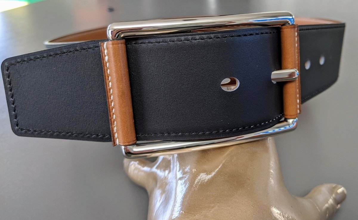 Hermes [196] Women's Fauve/Black Barenia Chamonix Reversible HOP 45 Complete Belt, BNWTIB! - poupishop