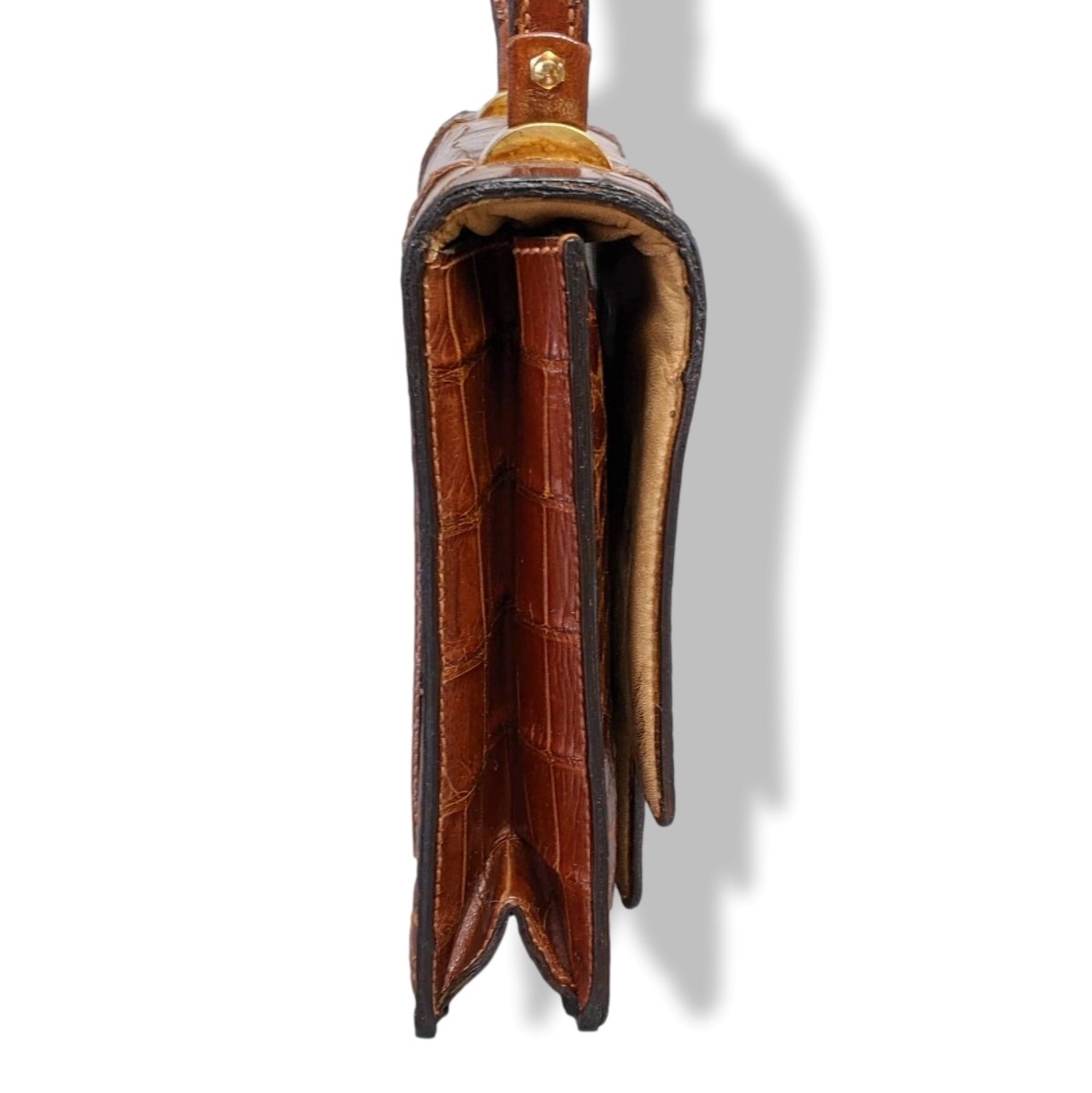 Hermes 1960s Fauve Crocodile Porosus Flap Bag, Lovely Model!