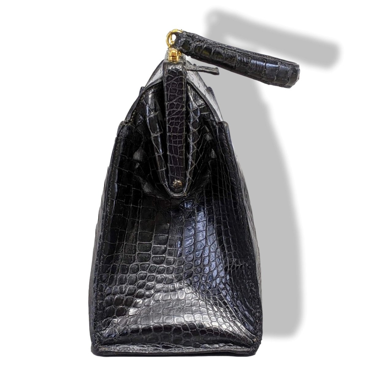 Hermes 1950s Noir Crocodile Porosus SAC 404 Retro Mallette Doctor Bag, Incredible!