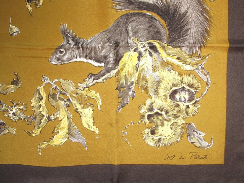 Hermes Ecureuils Squirrels by Xavier de Poret Twill 90