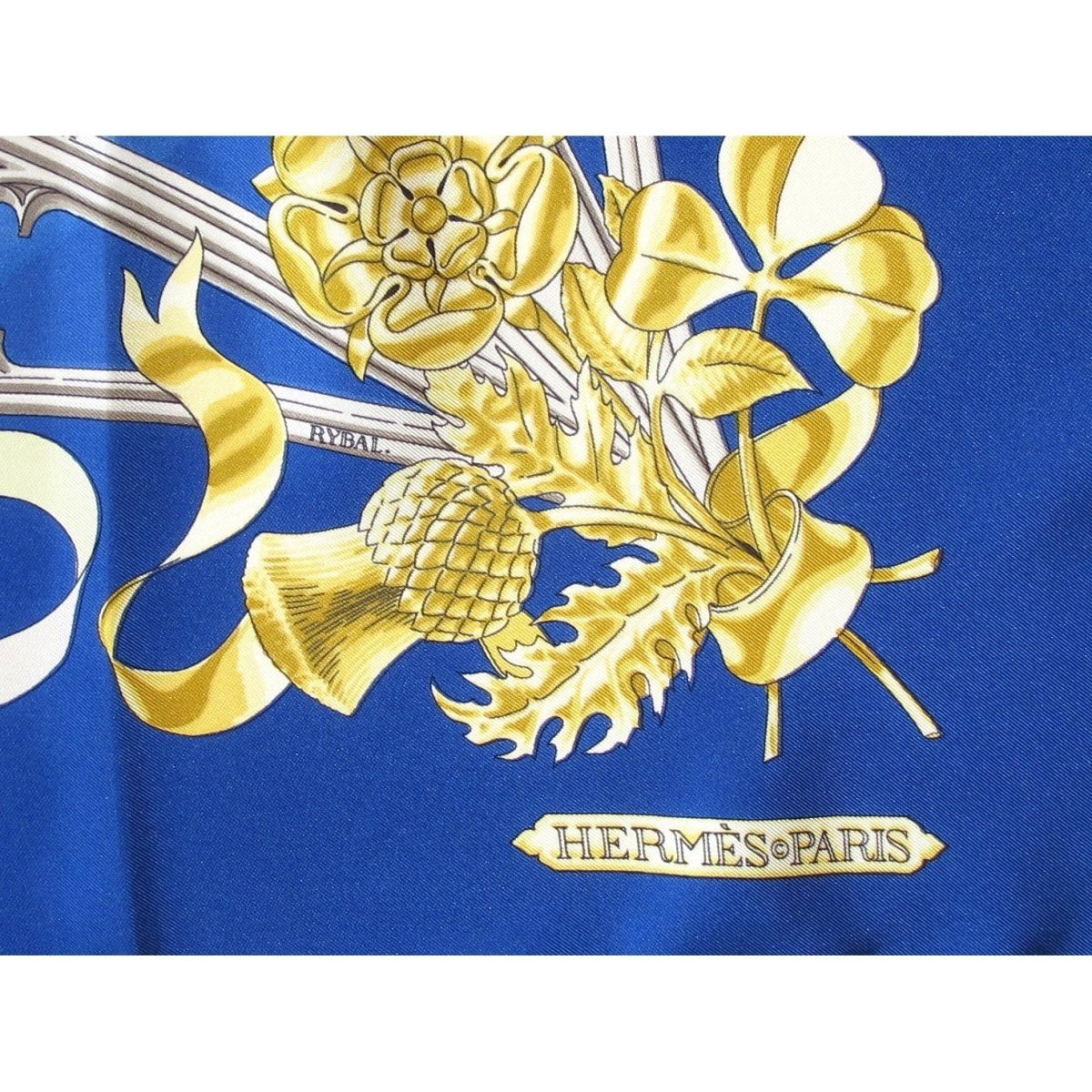 Hermes 1969 Blue Gold Ich Dien Twill 90, Mint in Box! - poupishop