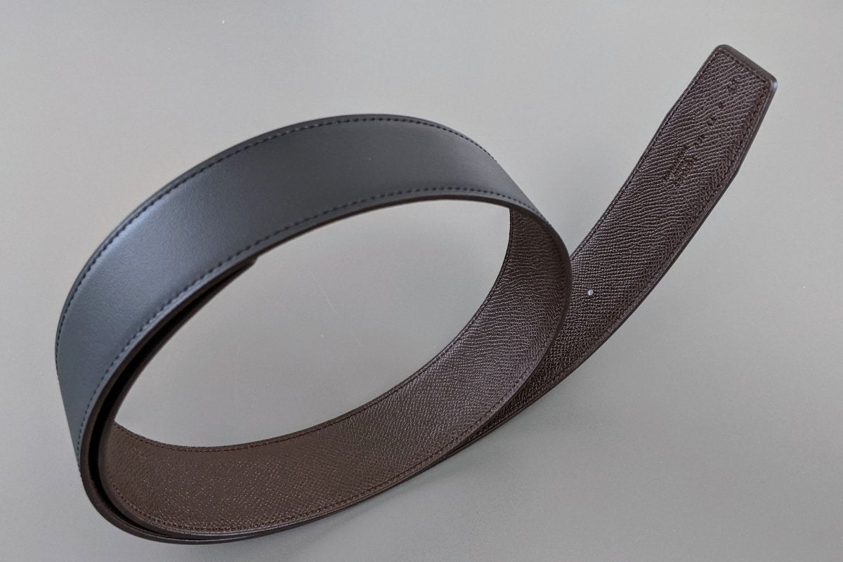 Hermes [197] Noir/Chocolat Veau Chamonix & Epsom Belt Strap 42 MM, BNWTIB! - poupishop