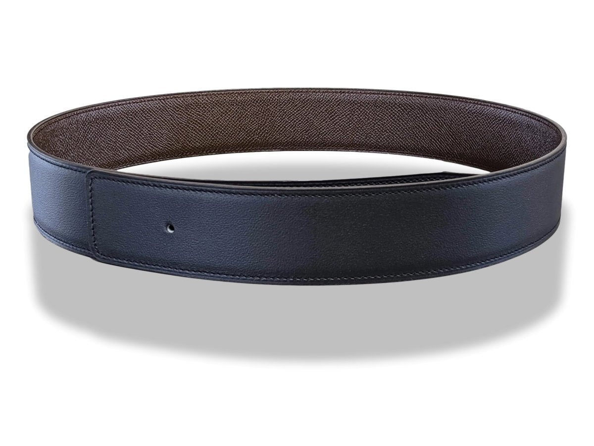 Hermes [197] Noir/Chocolat Veau Chamonix & Epsom Belt Strap 42 MM, BNWTIB! - poupishop