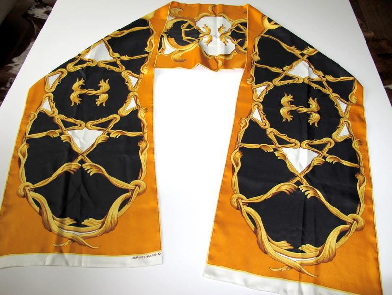 Hermes 70s Silk Bag and Matching Etole