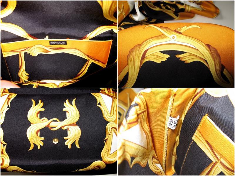 Hermes 1970s Print Silk Bag and Matching Scarf Etole by Henry D'Origny - poupishop