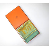 Hermes 1977 Green Tigre Royal by Christiane Vauzelles Blanc Matt Overlay Twill 90, Box! - poupishop