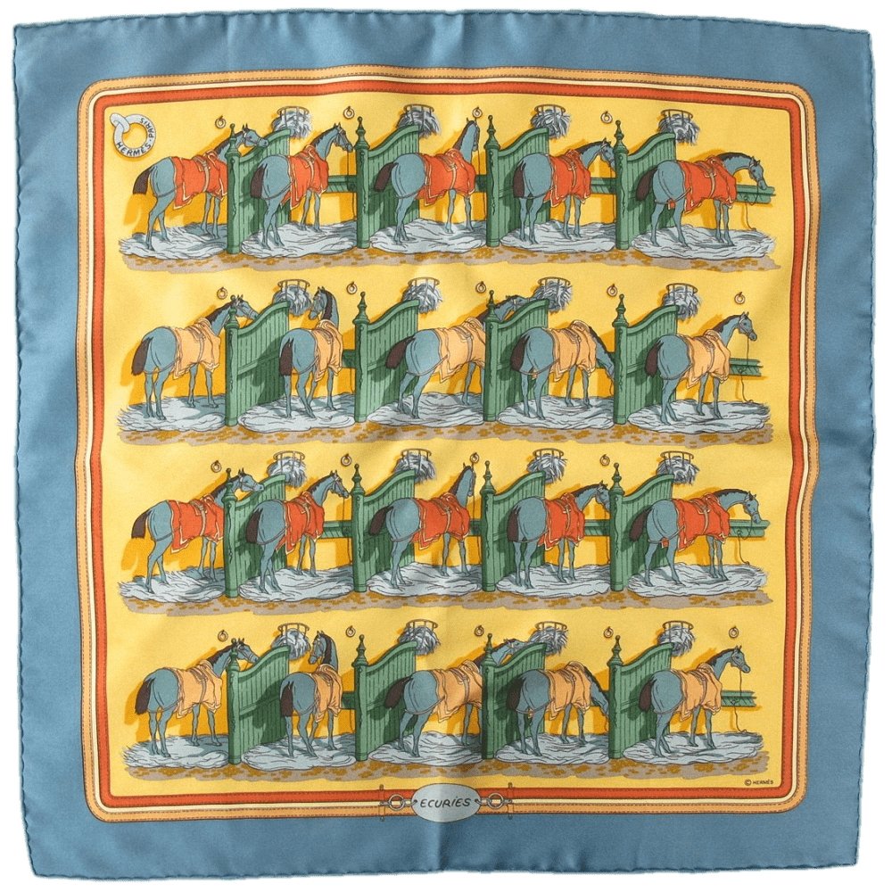 Hermes Ecuries by Hugo Grygkar Gavroche Pocket Scarf 45