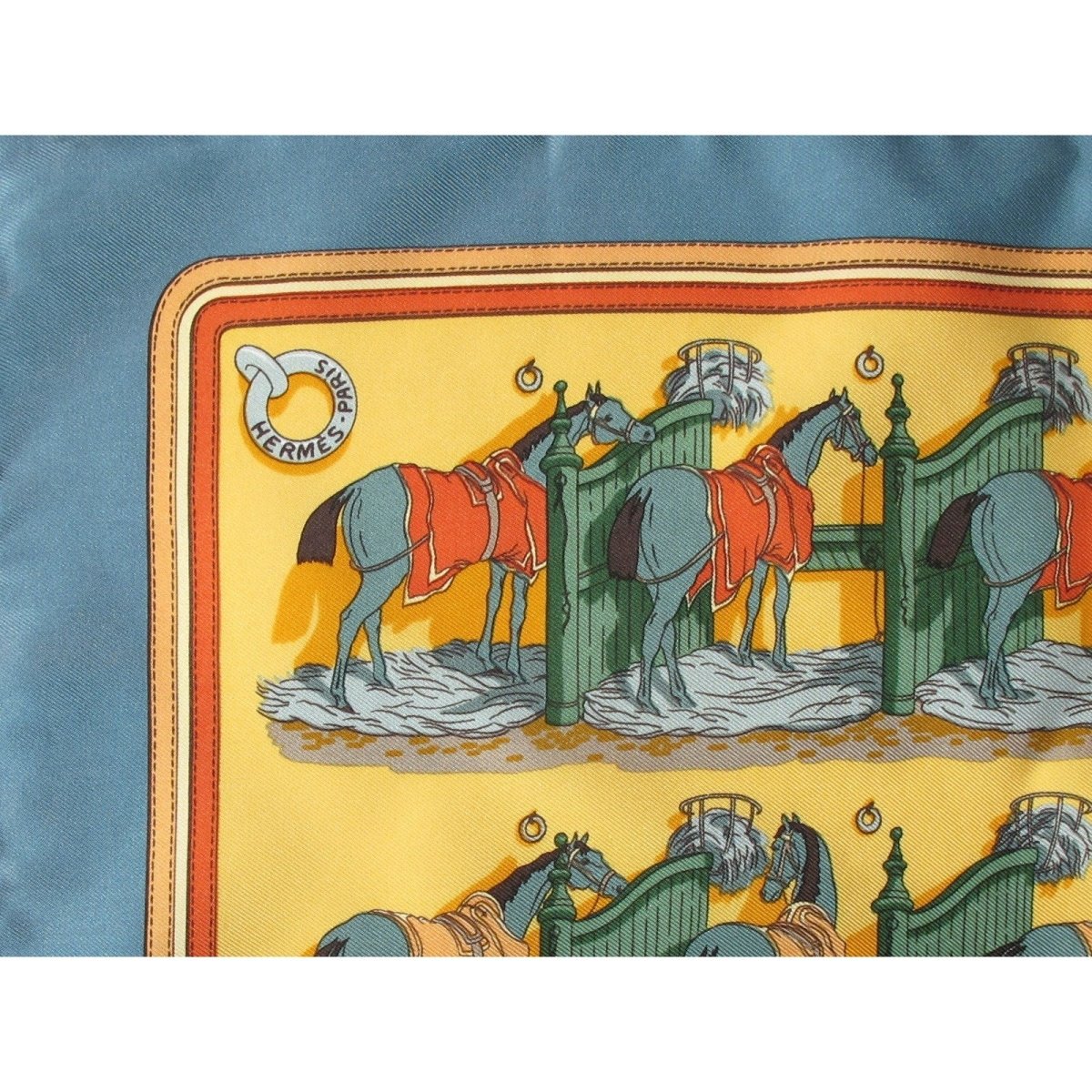 Hermes Ecuries by Hugo Grygkar Gavroche Pocket Scarf 45