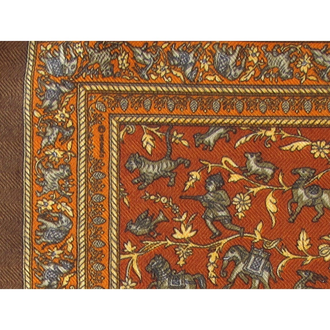 Hermes Chasse en Inde Cashmere Gavroche 42cm