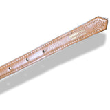 Hermes 1981 Pearl Grey/Gold Suede THIN BELT 15 mm, BNEW!