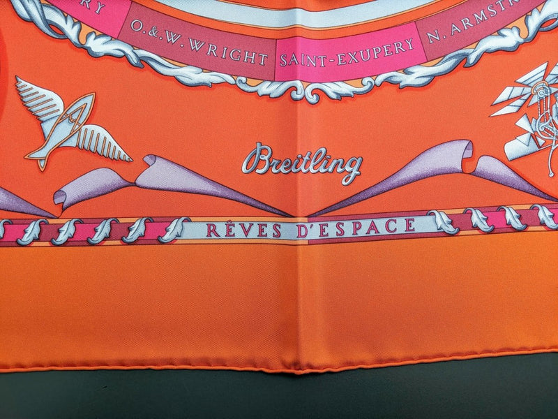 Hermes 1984 Orange/Rose/Gris Special Issue REVES D'ESPACE BREITLING Twill 90, BNIB! - poupishop