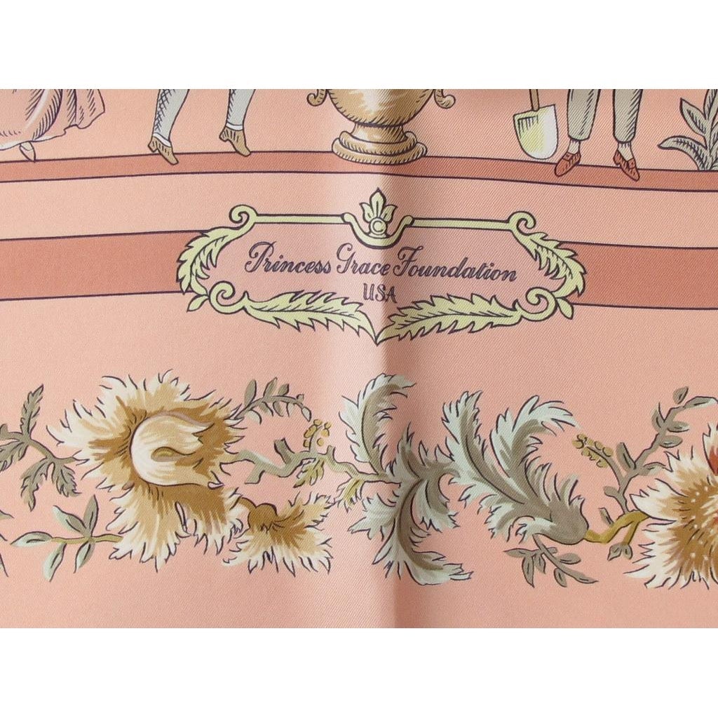 Hermes 1984 Rose Princesse Grace Fondation USA Jardiniers du roy Twill 90 - poupishop