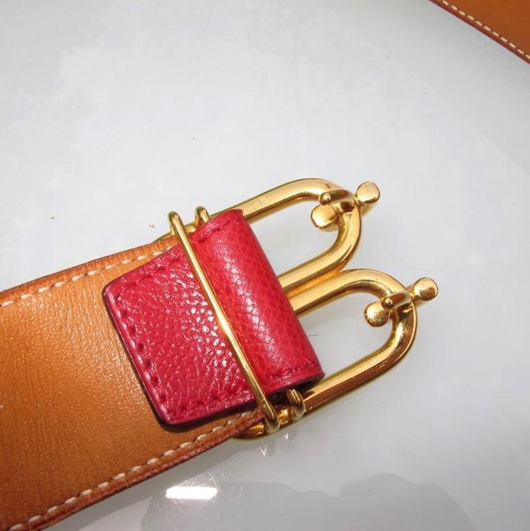 Hermes 86 Cherry Equistrian Belt sz80-82