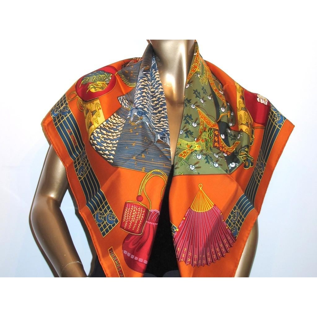 Hermes 1986 Kimonos et Inros by Annie Faivre Twill 90 BNIB!