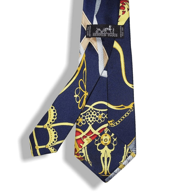 Hermes Les Muserolles Twill Silk Tie