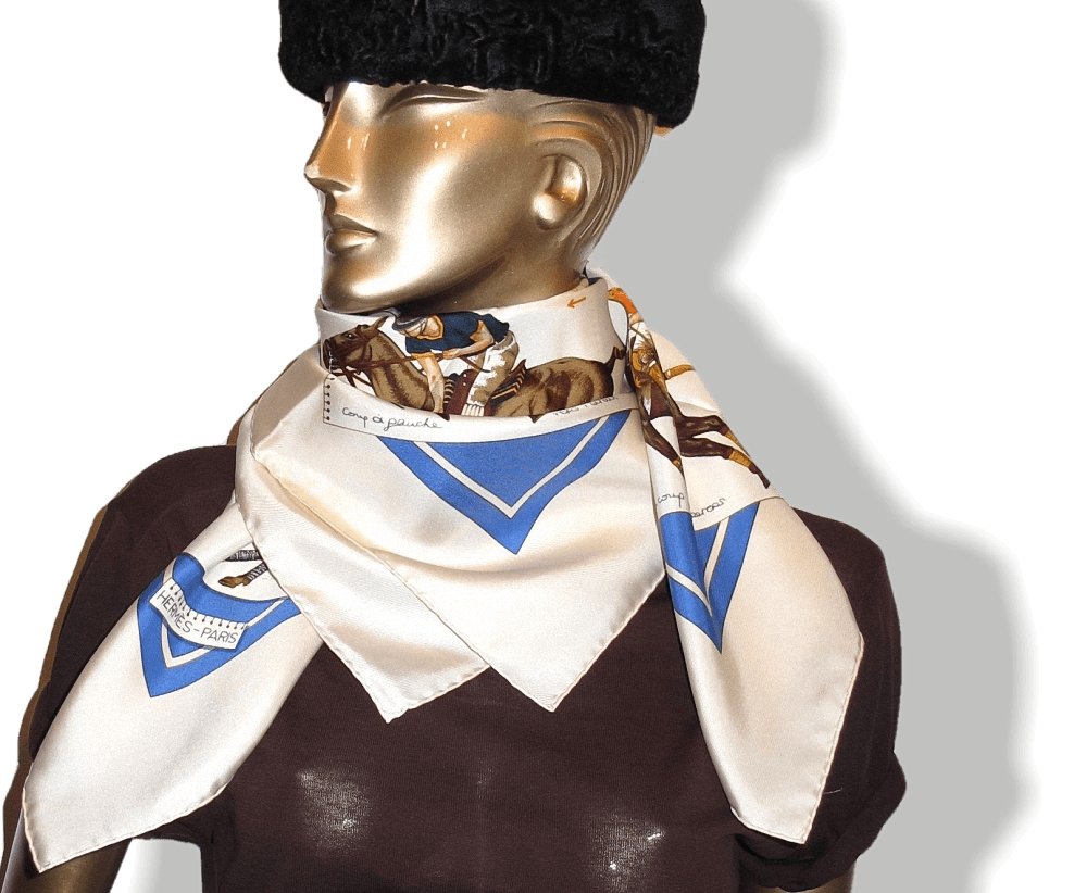 Hermes Le Monde du Polo Cup Palm Beach Blanc Matt Overlay Twill 90