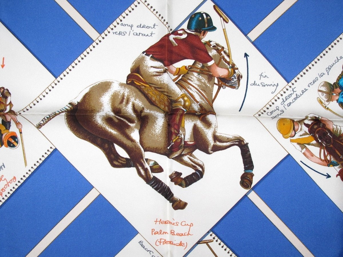 Hermes Le Monde du Polo Cup Palm Beach Blanc Matt Overlay Twill 90