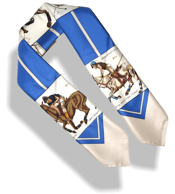 Hermes Le Monde du Polo Cup Palm Beach Blanc Matt Overlay Twill 90