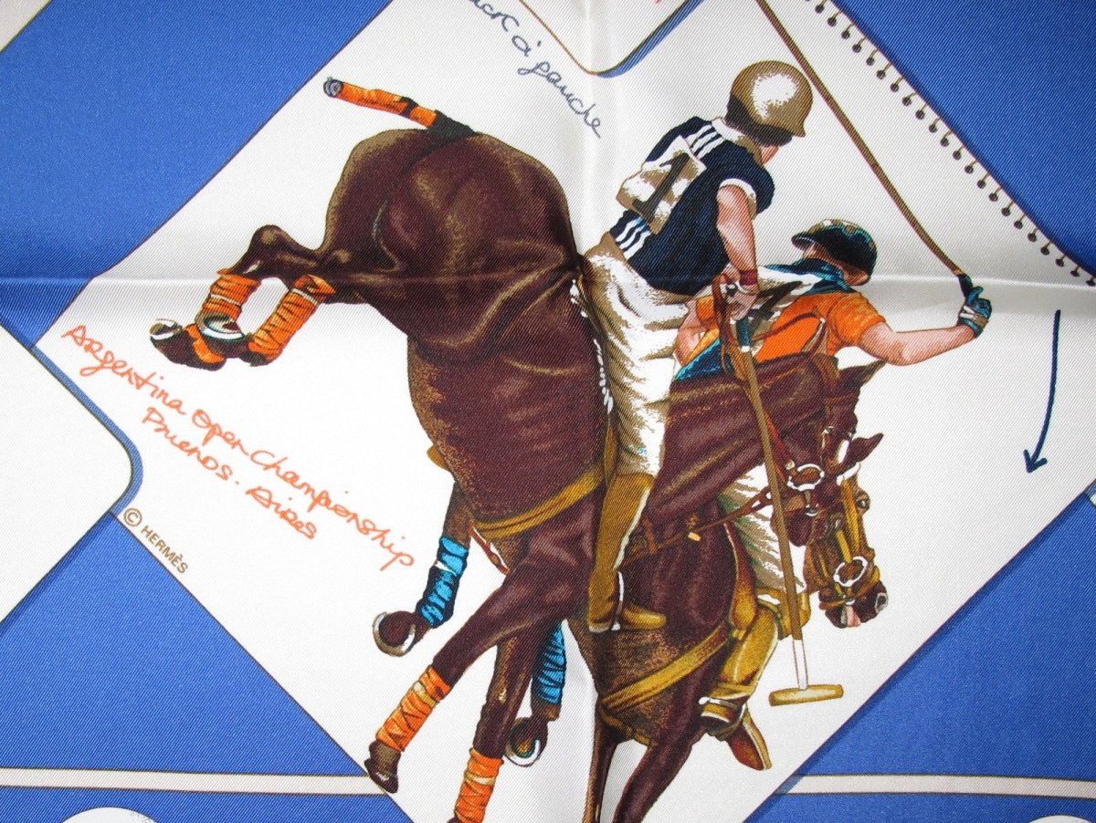 Hermes Le Monde du Polo Cup Palm Beach Blanc Matt Overlay Twill 90