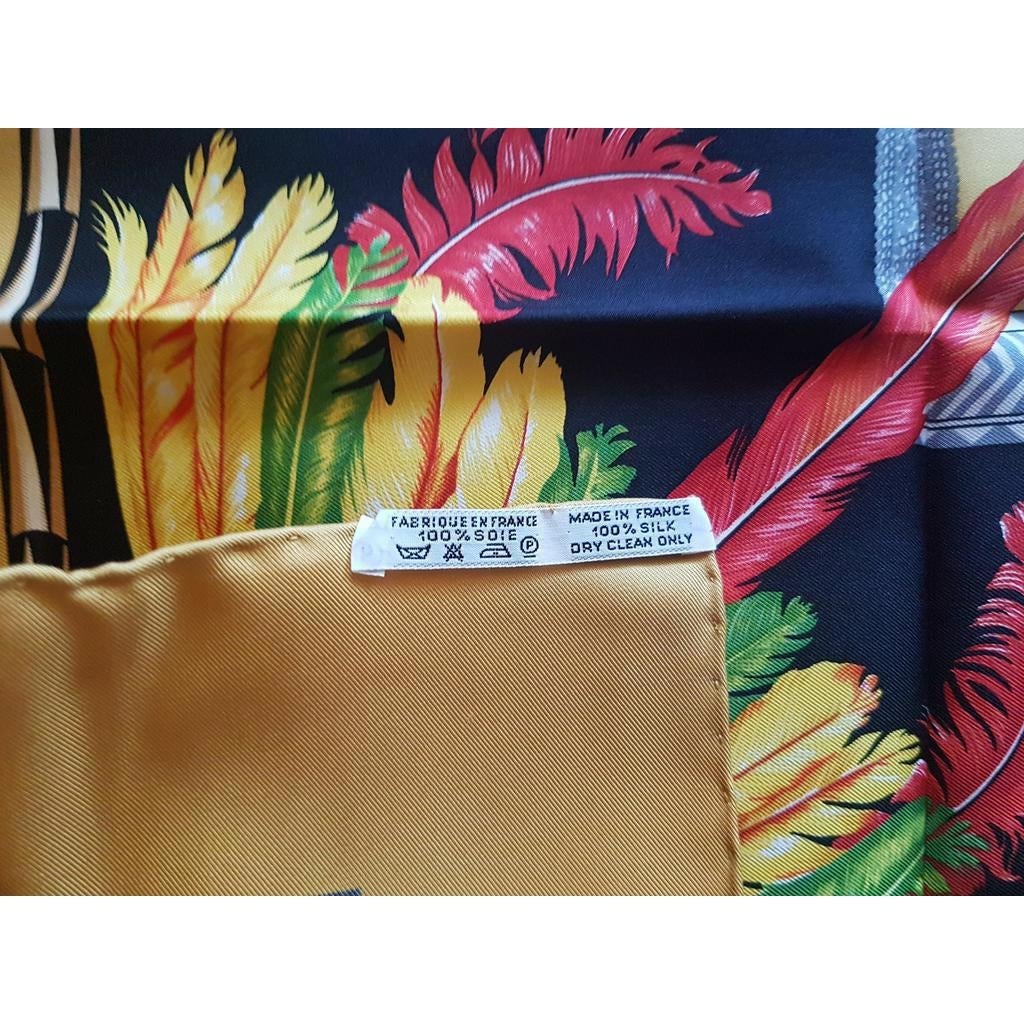 Hermes 1988 First Issue Gold/Black Brazil Twill 90, New! - poupishop