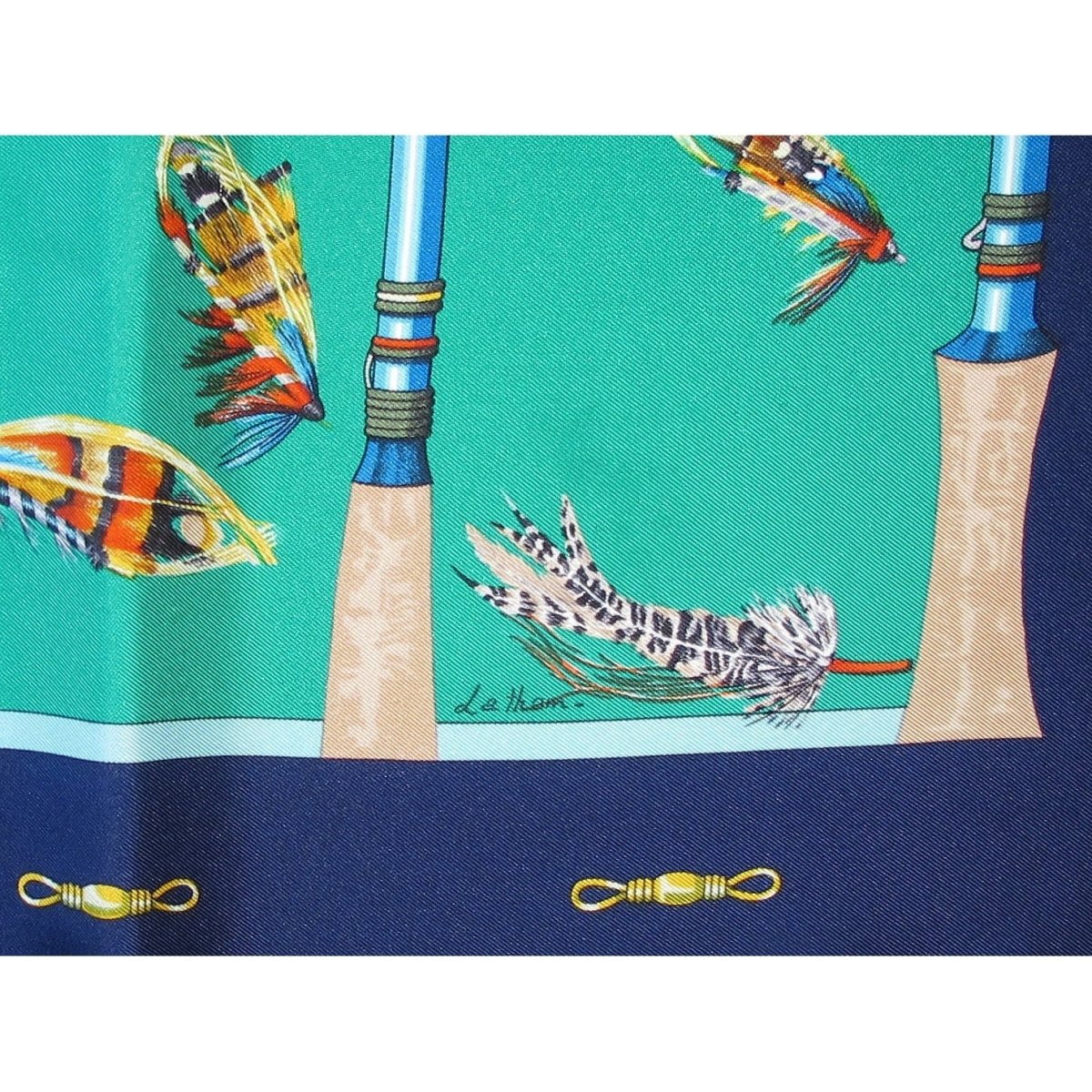 Hermes Flies by Caty Latham Blanc Matt Overlay Twill 90