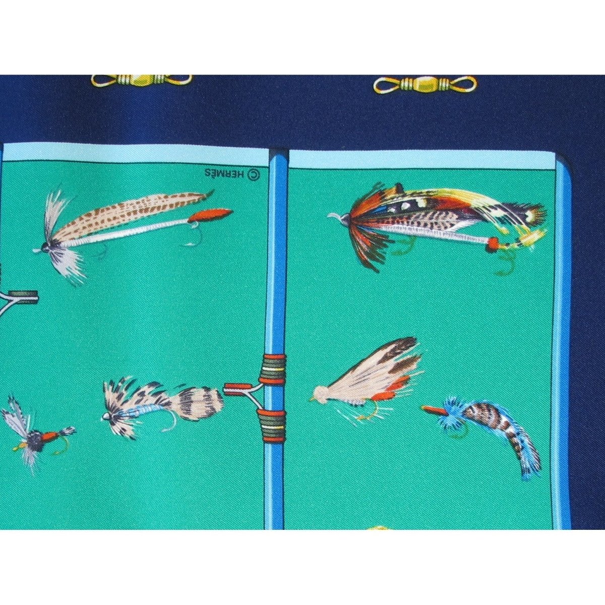 Hermes Flies by Caty Latham Blanc Matt Overlay Twill 90