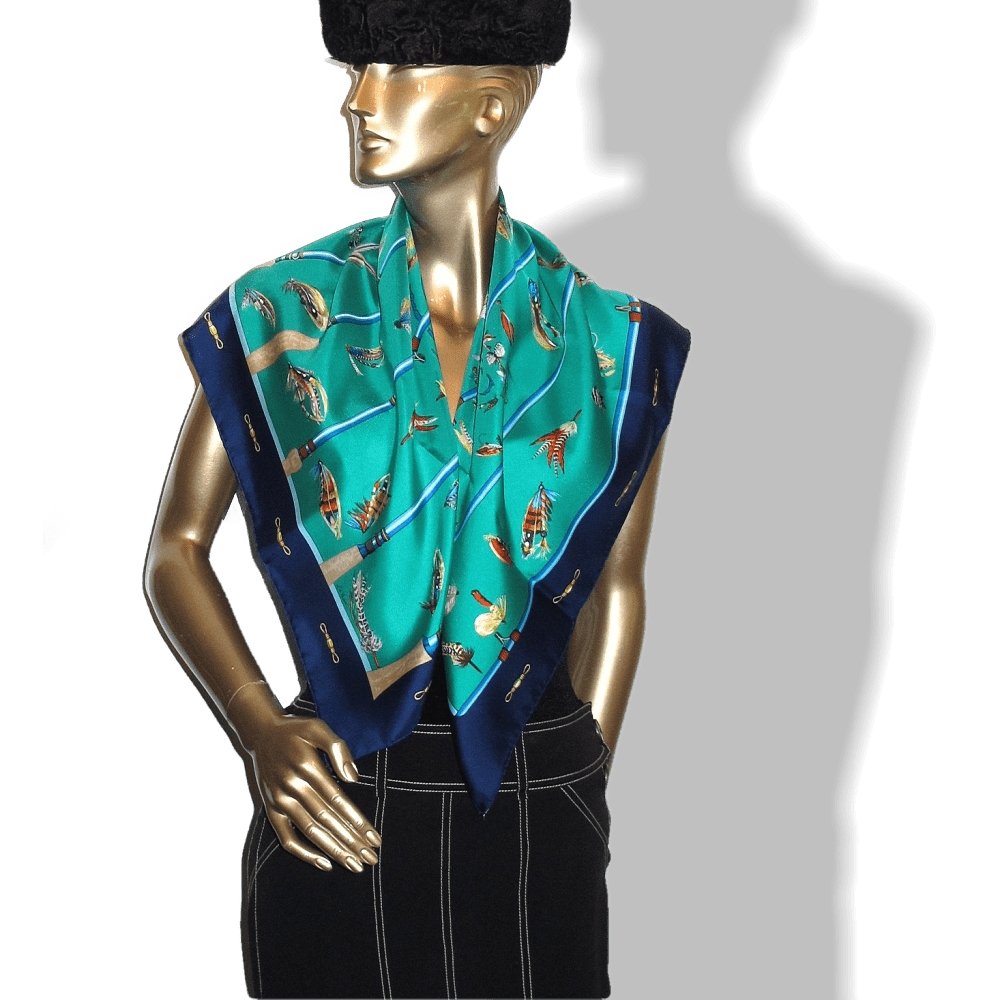 Hermes Flies by Caty Latham Blanc Matt Overlay Twill 90