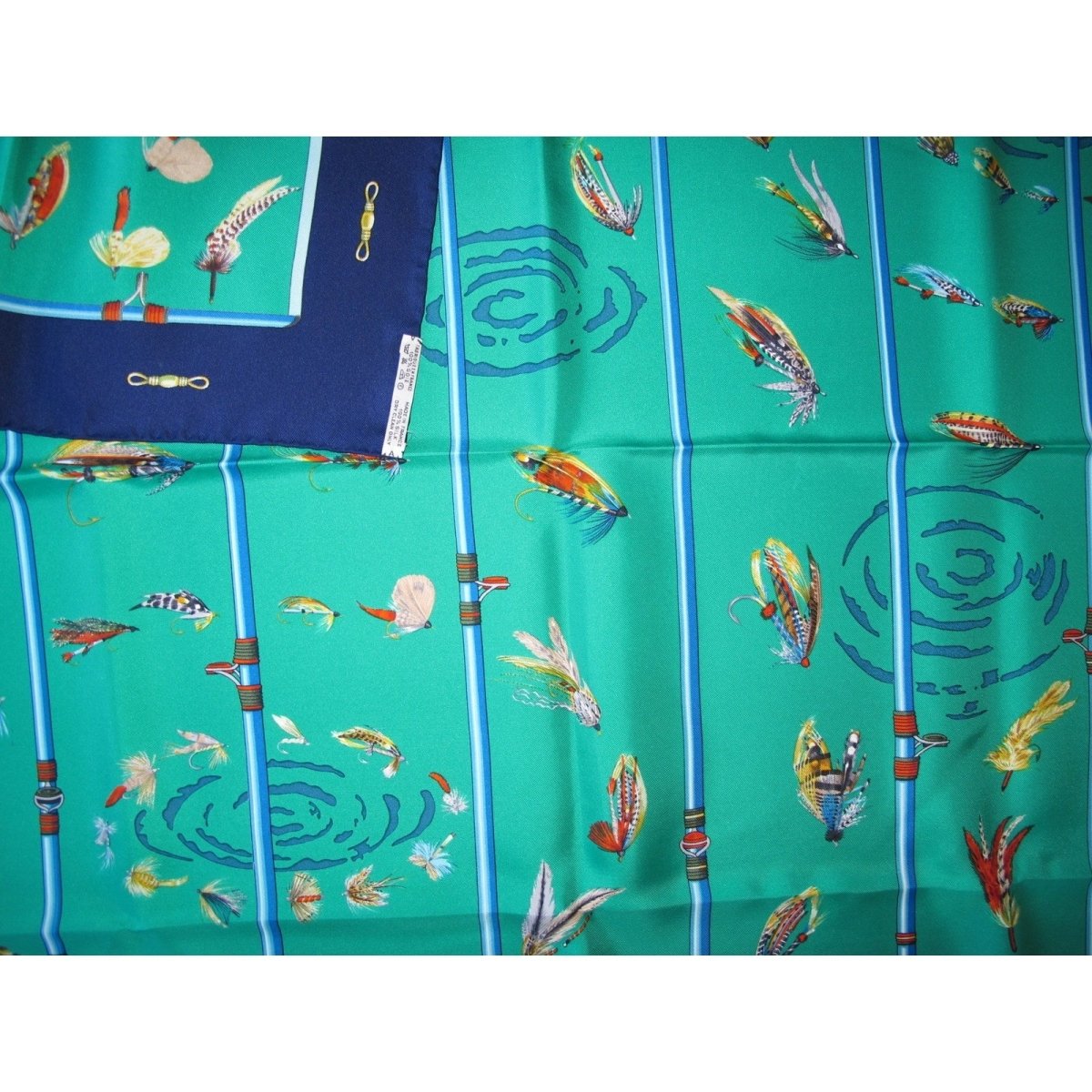 Hermes Flies by Caty Latham Blanc Matt Overlay Twill 90