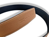 Hermes [199] Noir/Gold Veau Chamonix & Epsom Reversible Belt Strap 42 MM, BNWTIB! - poupishop