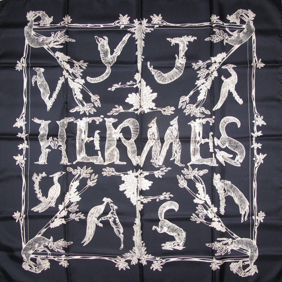 Hermes Alphabet III by Annie Faivre Twill Silk 90