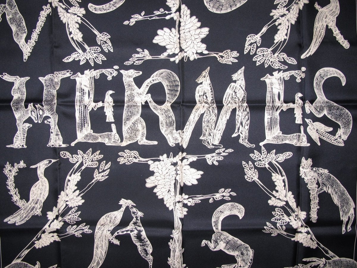 Hermes Alphabet III by Annie Faivre Twill Silk 90