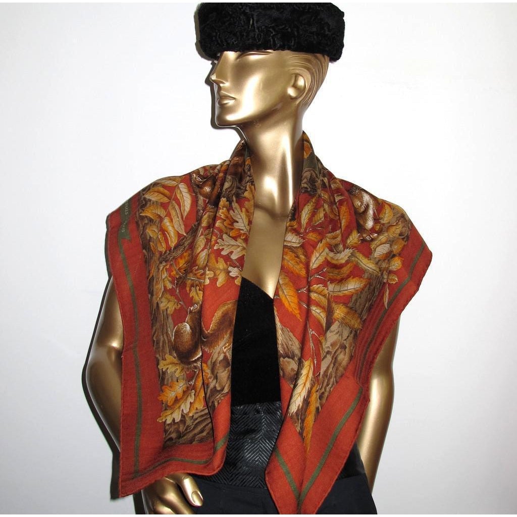 Hermes 90s Brique Casse Noisette by de Jacquelot Cashmere 90