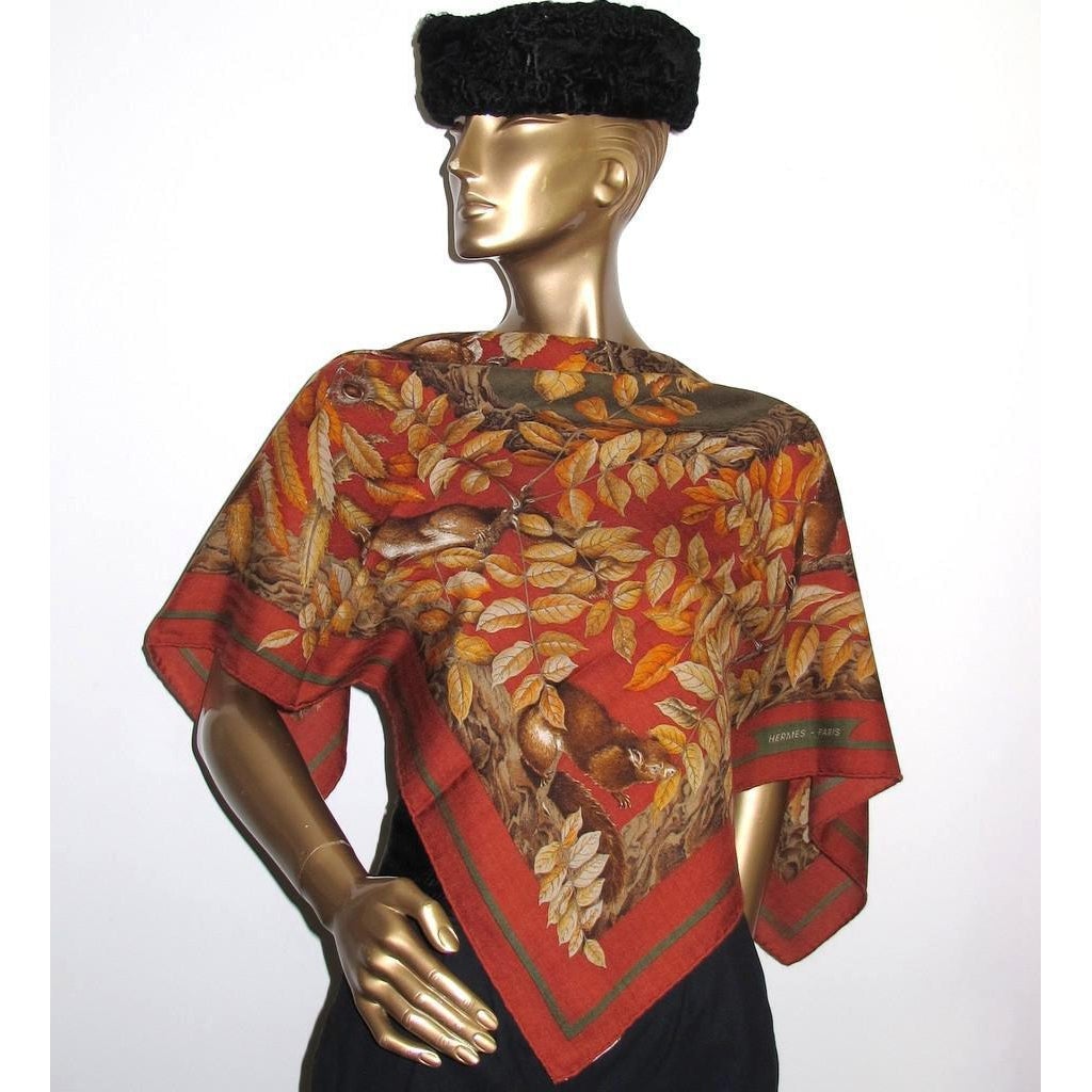 Hermes 90s Brique Casse Noisette by de Jacquelot Cashmere 90